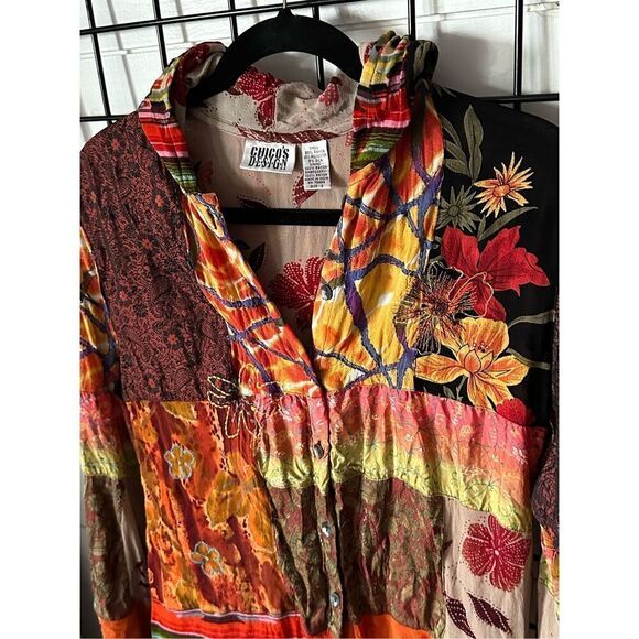 Chico’s Design Hooded Zippered Jacket Womens‎ 2 (L) Cottagecore Floral - Picture 3 of 14